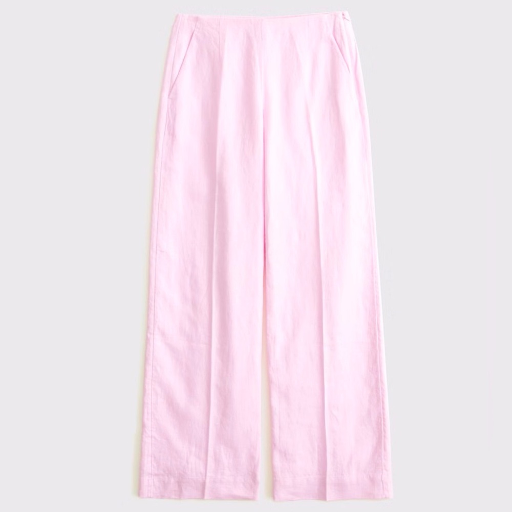 Linen Tailored Wide Leg Pant Pink size 26 short Abercrombie & Fitch NEW with tag